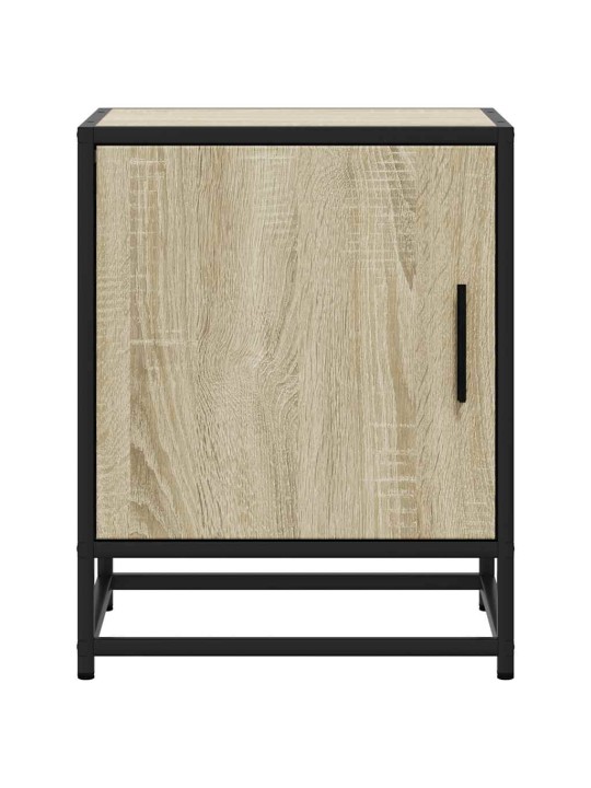 Noční stolky 2 ks dub sonoma 40x31x50 cm kompozitní dřevo a kov