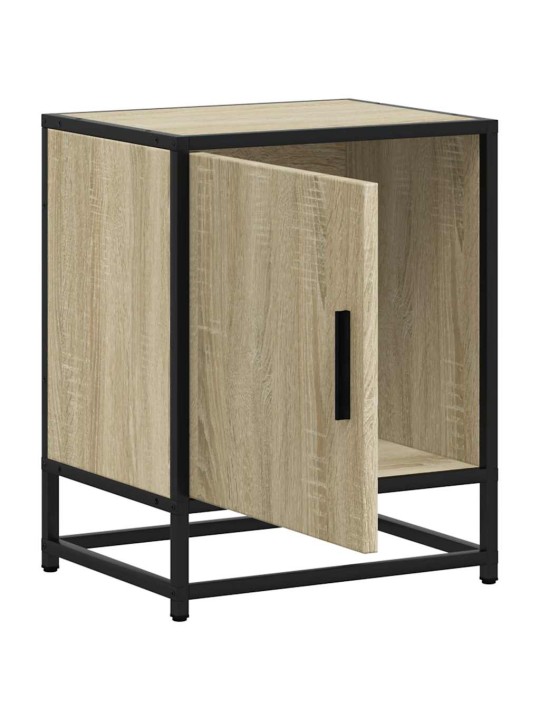 Noční stolky 2 ks dub sonoma 40x31x50 cm kompozitní dřevo a kov
