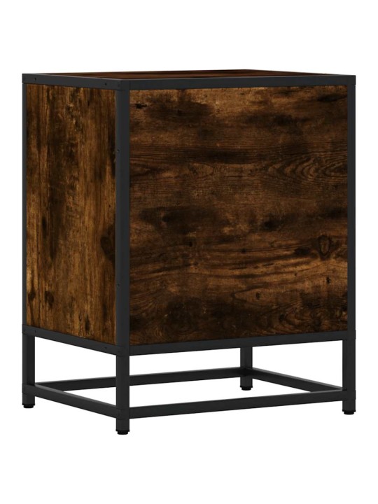 Noční stolky 2 ks kouřový dub 40x31x50cm kompozitní dřevo a kov
