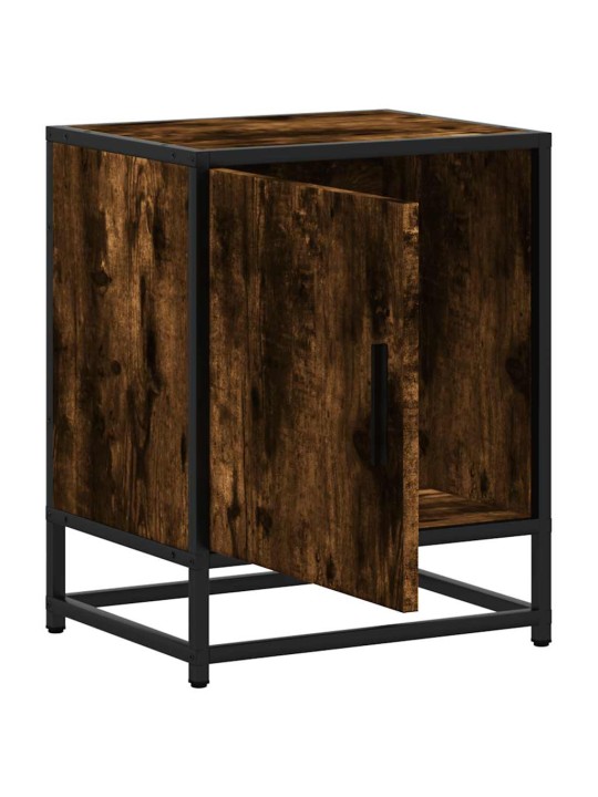 Noční stolky 2 ks kouřový dub 40x31x50cm kompozitní dřevo a kov