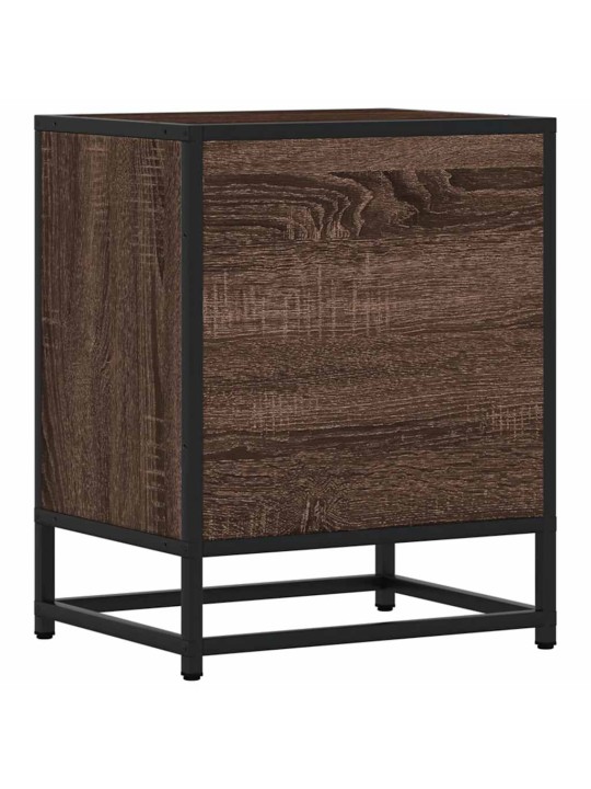 Noční stolky 2 ks hnědý dub 40x31x50 cm kompozitní dřevo a kov