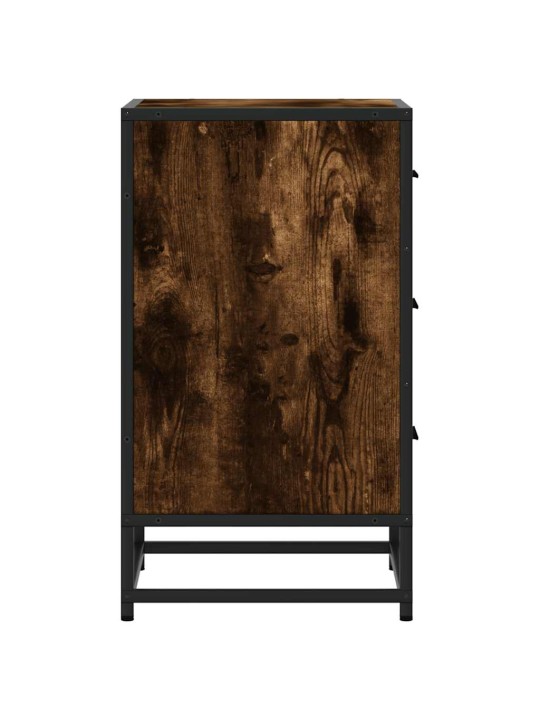 Noční stolek kouřový dub 40x34,5x60 cm kompozitní dřevo a kov