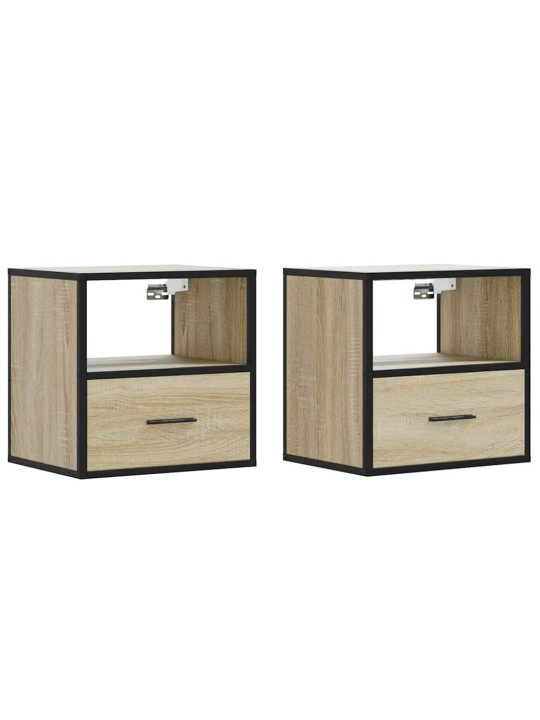 Nástěnné noční stolky 2 ks dub sonoma 40x31x39,5 cm