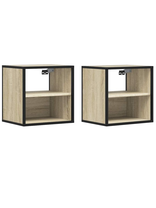 Nástěnné noční stolky 2 ks dub sonoma 40x31x39,5 cm