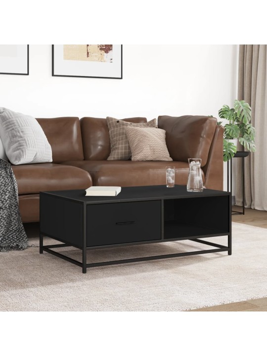 Konferenční stolek černý 90 x 57 x 35 cm kompozitní dřevo a kov
