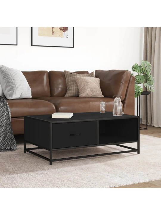 Konferenční stolek černý 90 x 57 x 35 cm kompozitní dřevo a kov