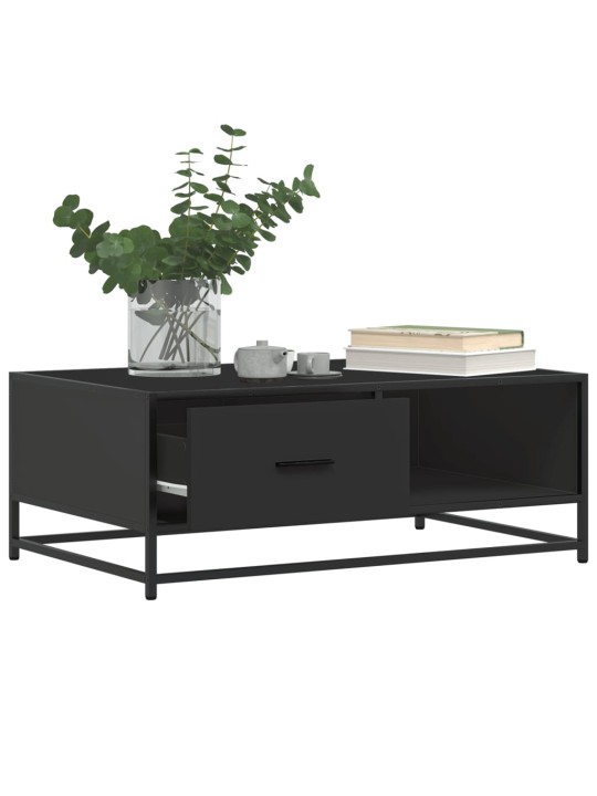 Konferenční stolek černý 90 x 57 x 35 cm kompozitní dřevo a kov