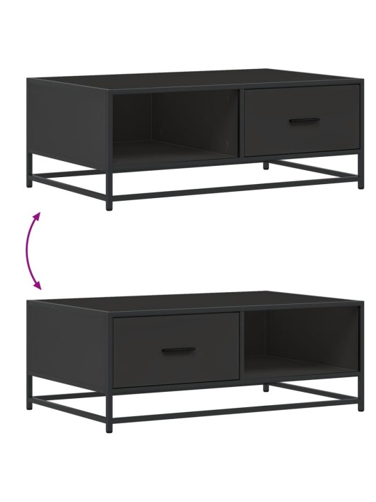 Konferenční stolek černý 90 x 57 x 35 cm kompozitní dřevo a kov