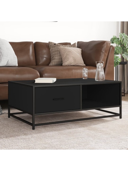 Konferenční stolek černý 90 x 57 x 35 cm kompozitní dřevo a kov