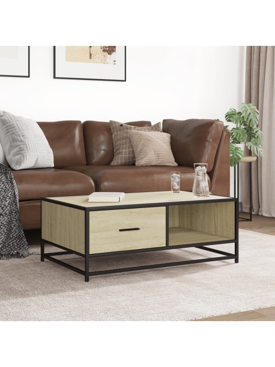 Konferenční stolek dub sonoma 90 x 57 x 35 cm kompozit a kov