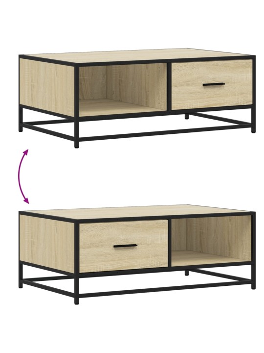 Konferenční stolek dub sonoma 90 x 57 x 35 cm kompozit a kov