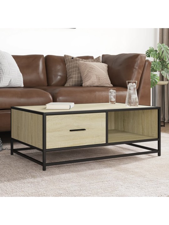 Konferenční stolek dub sonoma 90 x 57 x 35 cm kompozit a kov