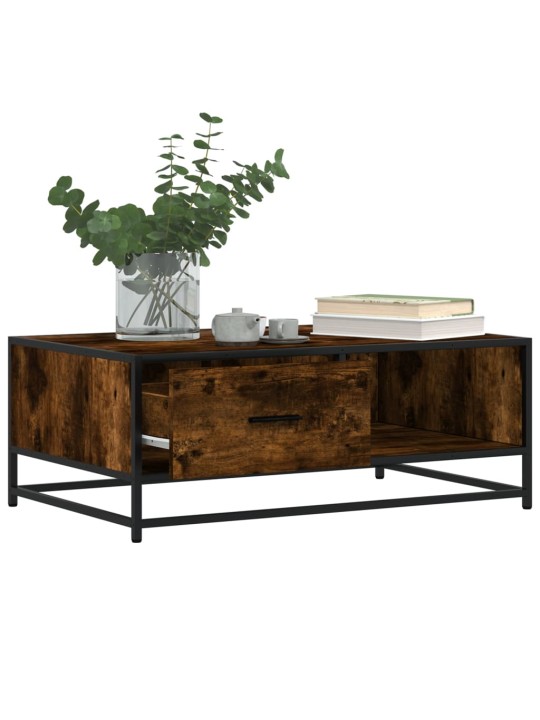Konferenční stolek kouřový dub 90 x 57 x 35 cm kompozit a kov