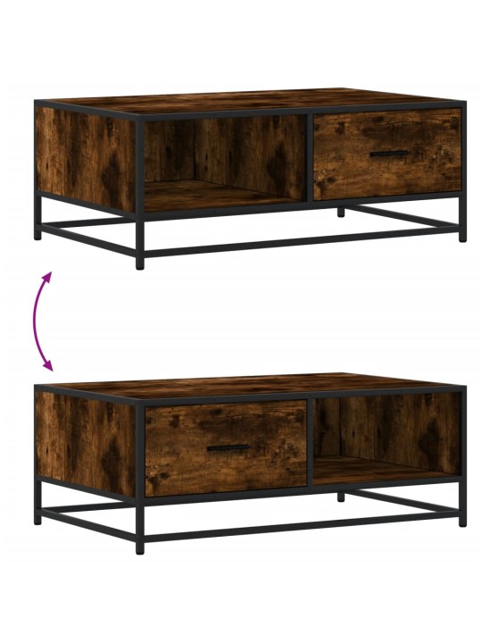 Konferenční stolek kouřový dub 90 x 57 x 35 cm kompozit a kov