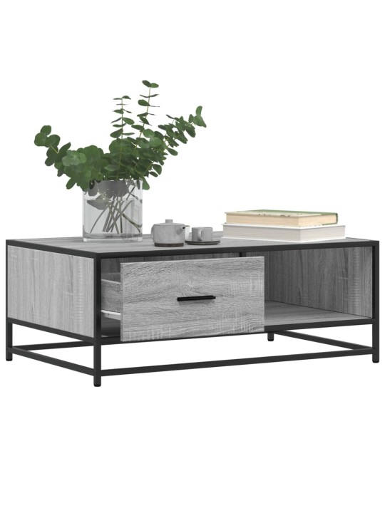 Konferenční stolek šedý sonoma 90 x 57 x 35 cm kompozit a kov