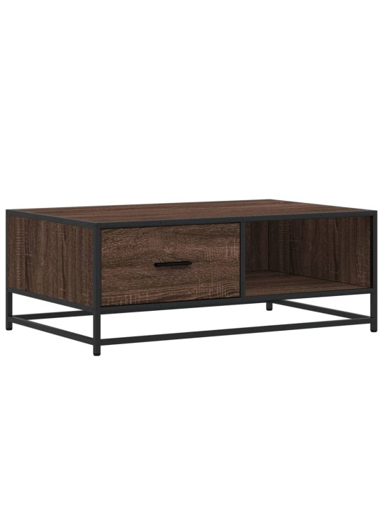 Konferenční stolek hnědý dub 90 x 57 x 35 cm kompozit a kov