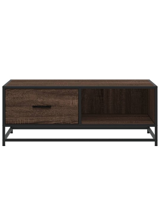 Konferenční stolek hnědý dub 90 x 57 x 35 cm kompozit a kov