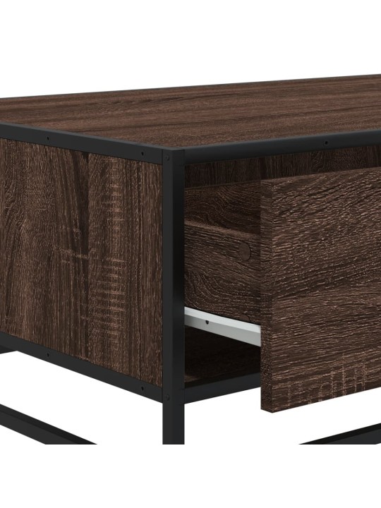 Konferenční stolek hnědý dub 90 x 57 x 35 cm kompozit a kov