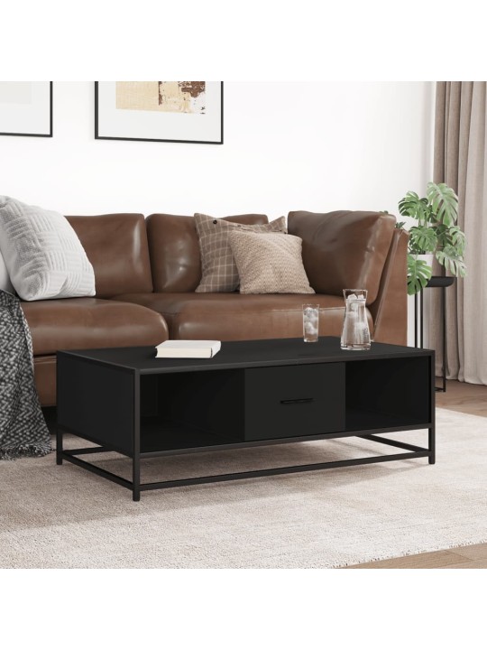 Konferenční stolek černý 100x57x35 cm kompozitní dřevo a kov