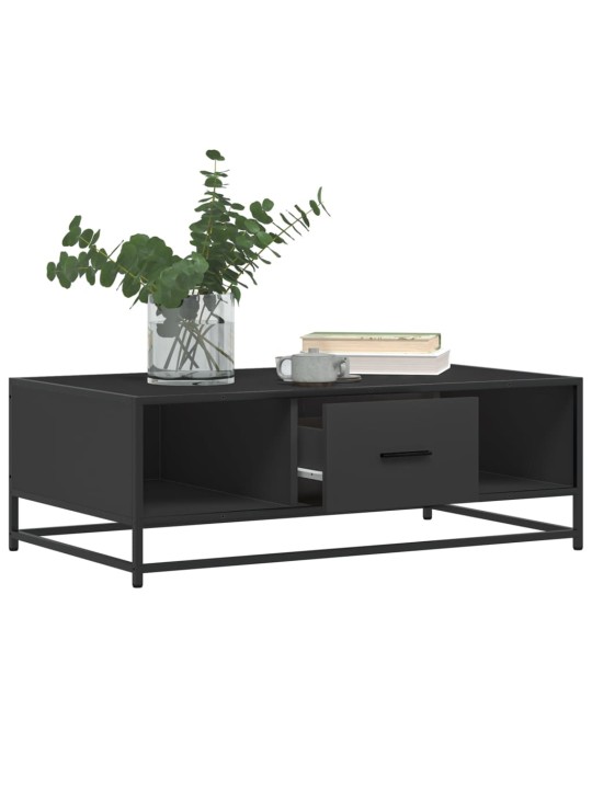 Konferenční stolek černý 100x57x35 cm kompozitní dřevo a kov