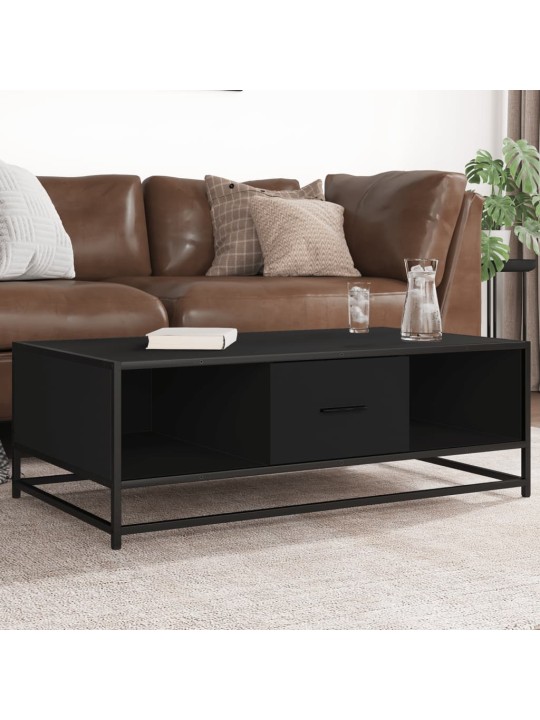 Konferenční stolek černý 100x57x35 cm kompozitní dřevo a kov