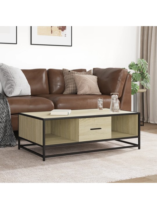 Konferenční stolek dub sonoma 100 x 57 x 35 cm kompozit a kov