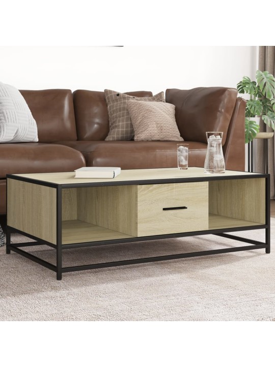 Konferenční stolek dub sonoma 100 x 57 x 35 cm kompozit a kov