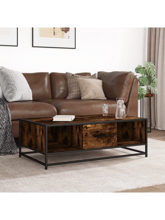 Konferenční stolek kouřový dub 100 x 57 x 35 cm kompozit a kov