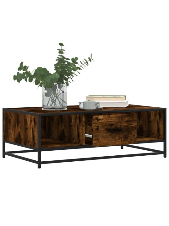 Konferenční stolek kouřový dub 100 x 57 x 35 cm kompozit a kov