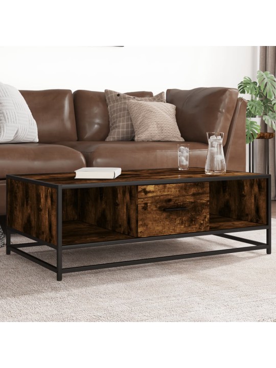 Konferenční stolek kouřový dub 100 x 57 x 35 cm kompozit a kov