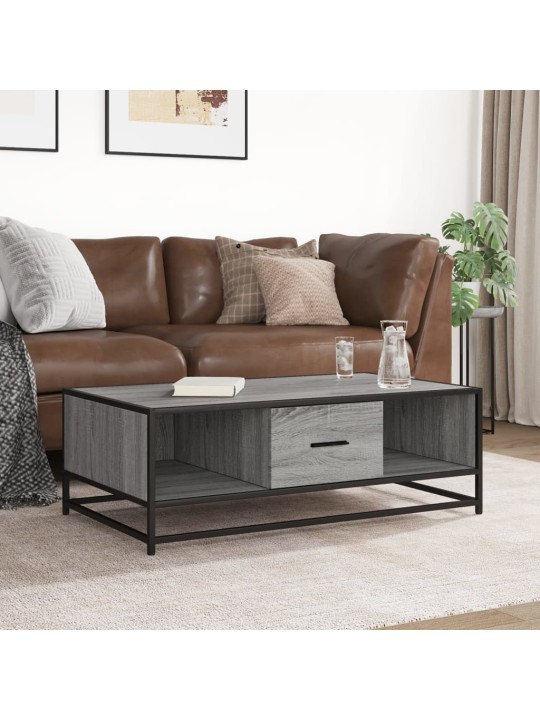 Konferenční stolek šedý sonoma 100 x 57 x 35 cm kompozit a kov