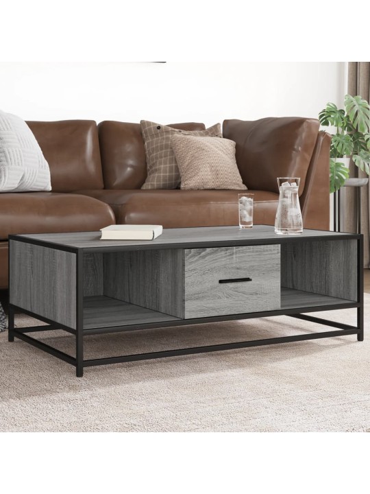 Konferenční stolek šedý sonoma 100 x 57 x 35 cm kompozit a kov