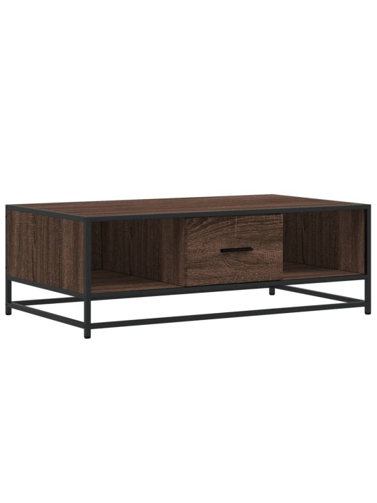 Konferenční stolek hnědý dub 100 x 57 x 35 cm kompozit a kov