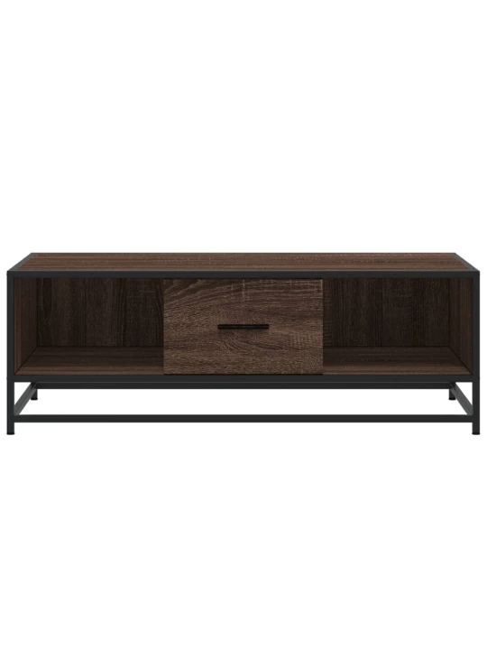 Konferenční stolek hnědý dub 100 x 57 x 35 cm kompozit a kov