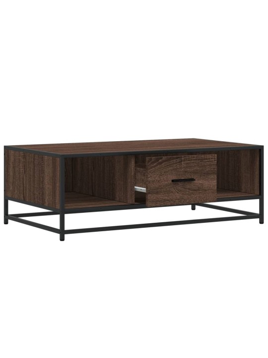 Konferenční stolek hnědý dub 100 x 57 x 35 cm kompozit a kov