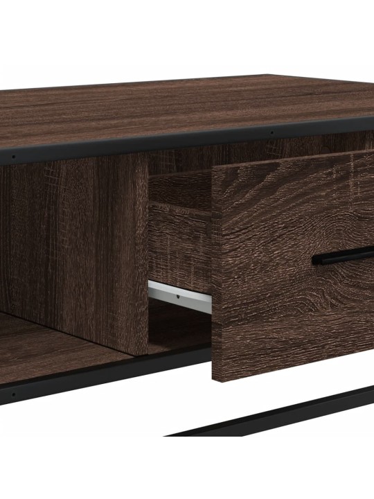 Konferenční stolek hnědý dub 100 x 57 x 35 cm kompozit a kov