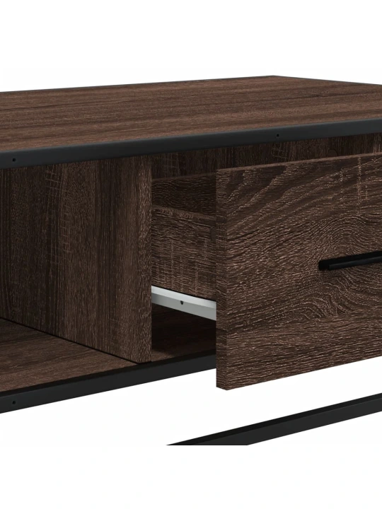 Konferenční stolek hnědý dub 100 x 57 x 35 cm kompozit a kov