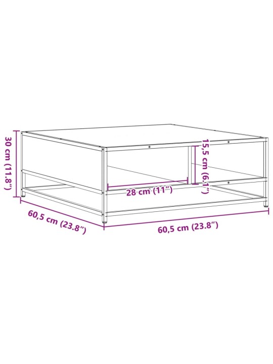 Konferenční stolek černý 60,5x60,5x30 cm kompozitní dřevo a kov