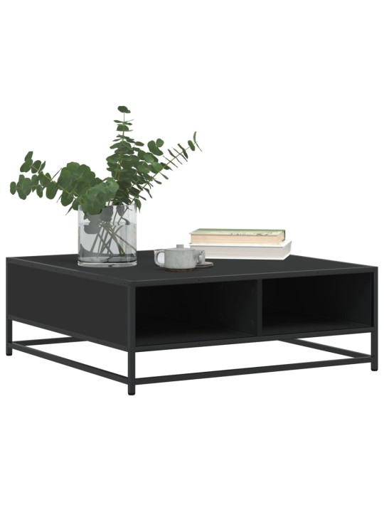 Konferenční stolek černý 80 x 80 x 30 cm kompozitní dřevo a kov