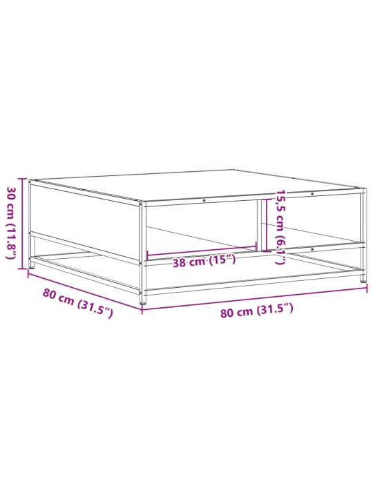 Konferenční stolek černý 80 x 80 x 30 cm kompozitní dřevo a kov
