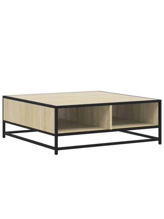 Konferenční stolek dub sonoma 80 x 80 x 30 cm kompozit a kov