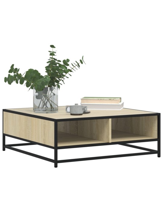 Konferenční stolek dub sonoma 80 x 80 x 30 cm kompozit a kov