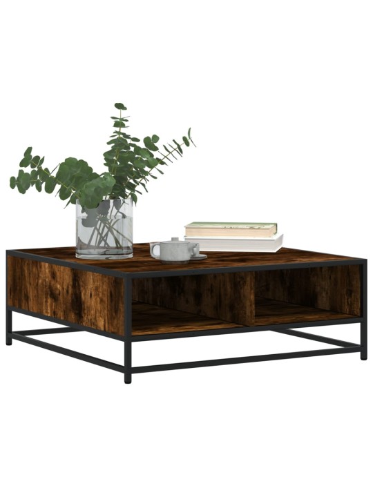 Konferenční stolek kouřový dub 80 x 80 x 30 cm kompozit a kov