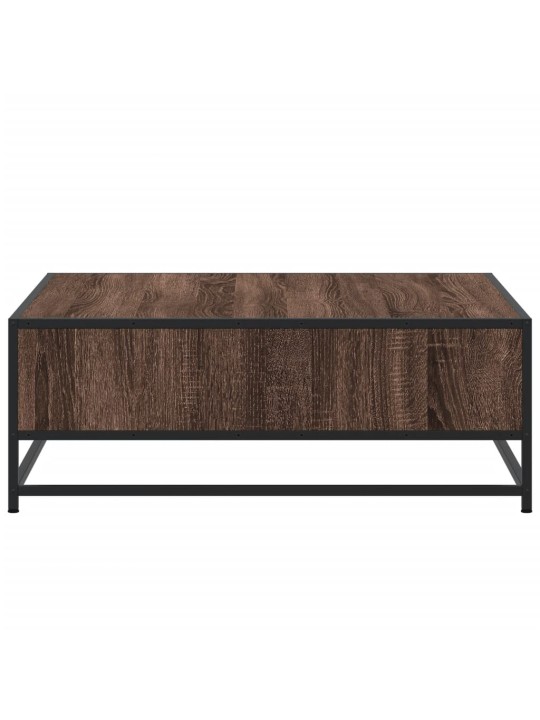 Konferenční stolek hnědý dub 80x80x30 cm kompozitní dřevo a kov