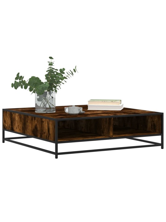 Konferenční stolek kouřový dub 100 x 100 x 30 cm kompozit a kov