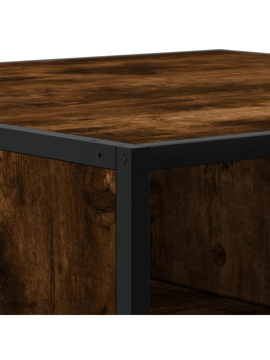 Konferenční stolek kouřový dub 100 x 100 x 30 cm kompozit a kov