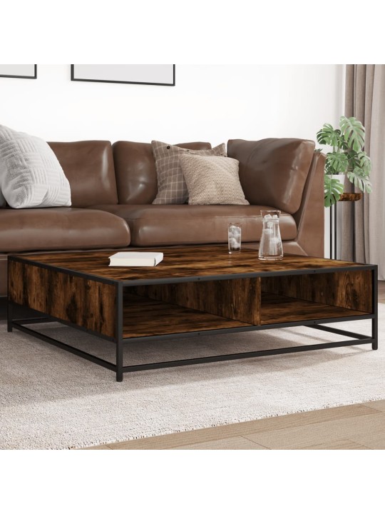 Konferenční stolek kouřový dub 100 x 100 x 30 cm kompozit a kov
