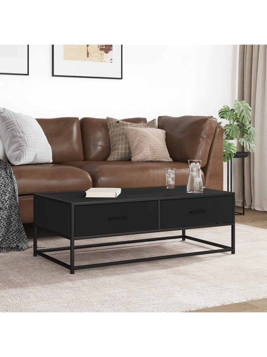 Konferenční stolek černý 100x50x35 cm kompozitní dřevo a kov