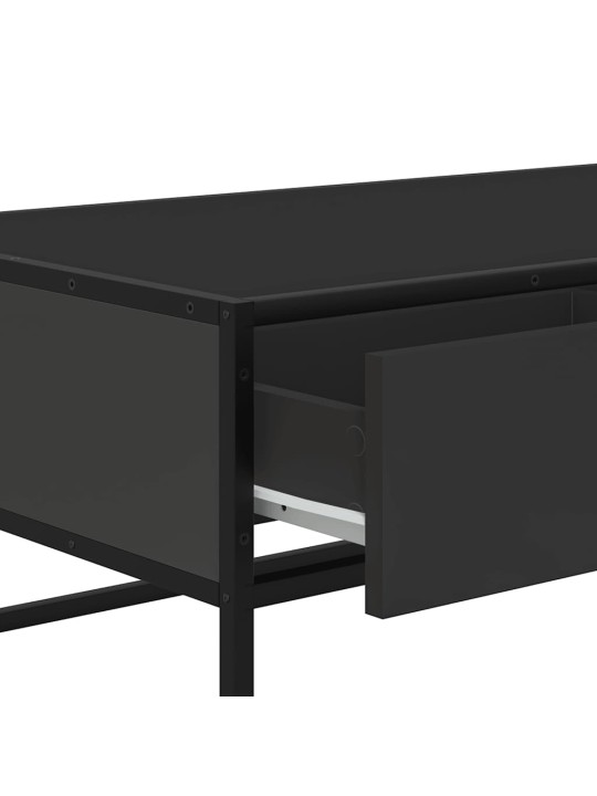 Konferenční stolek černý 100x50x35 cm kompozitní dřevo a kov