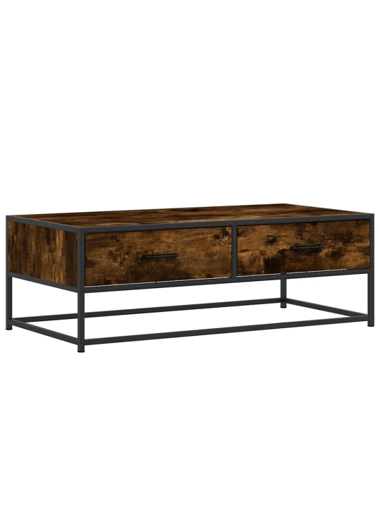 Konferenční stolek kouřový dub 100 x 50 x 35 cm kompozit a kov
